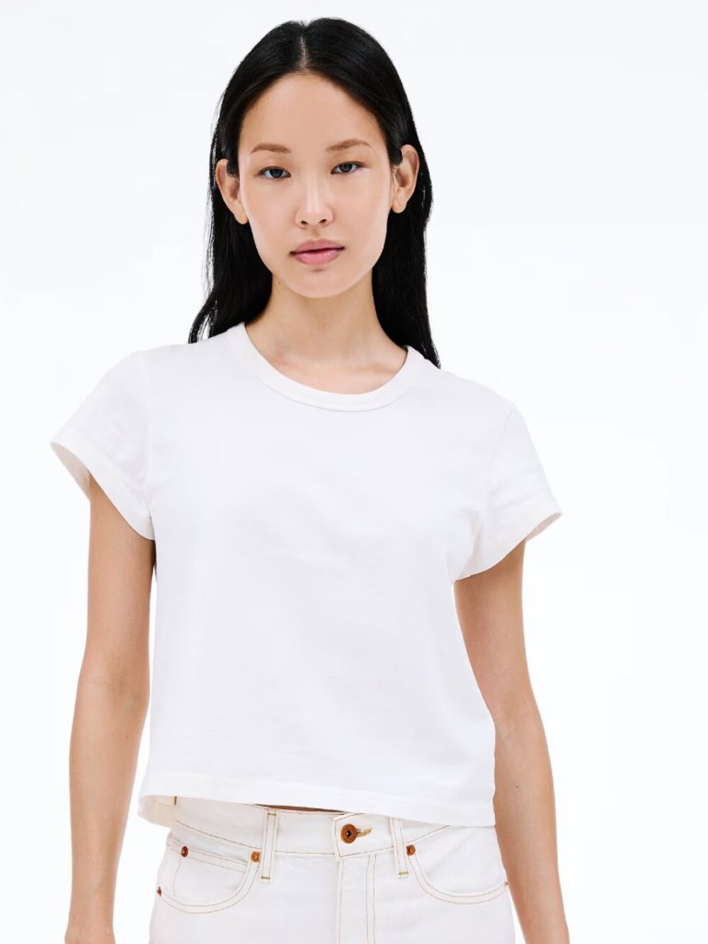 SLVRLAKE Easy Tee in Natural White Sz XS